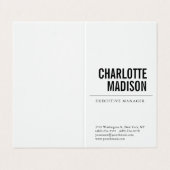 Modern Simple White Trendy Minimalist Plain  名刺 (外部フラット)