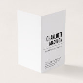 Modern Simple White Trendy Minimalist Plain 名刺 (外部)