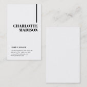 Modern Simple White Trendy Minimalist Plain 名刺 (正面/裏面)