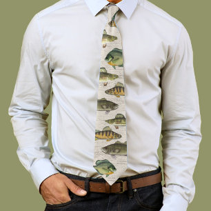 Modern Simple Wildlife Fisherman Minimal Fish ネクタイ