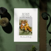 Modern Single Photo Minimalist Christmas Card 招待状