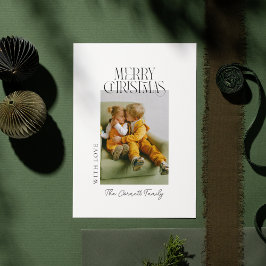 Modern Single Photo Minimalist Christmas Card 招待状