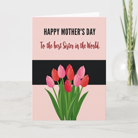 Modern Sister Mothers Day Card カード (正面)