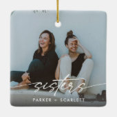 Modern Sisters Create Your Own Photo Script セラミックオーナメント (裏面)