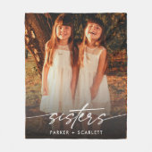 Modern Sisters Create Your Own Photo Script フリースブランケット (正面)