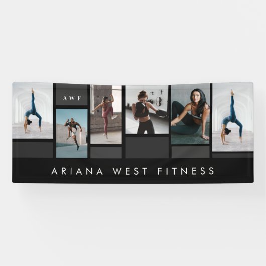 Modern Six Photo Collage Personal Trainer Fitness 横断幕 (横)