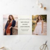 Modern Six Photo Unisex Graduation Invitation | 三つ折り招待状 (内部)