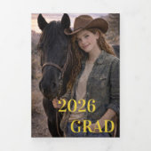 Modern Six Photo Unisex Graduation Invitation | 三つ折り招待状 (カバー)