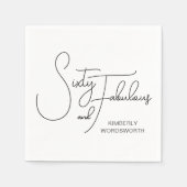 Modern Sixty and Fabulous 60th Birthday Party スタンダードカクテルナプキン (正面)