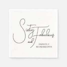 Modern Sixty and Fabulous 60th Birthday Party スタンダードカクテルナプキン