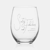 Modern Sixty and Fabulous 60th Birthday Party ステムなしワイングラス (正面)