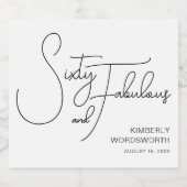 Modern Sixty and Fabulous 60th Birthday Party スパークリングワインラベル (シングルラベル)