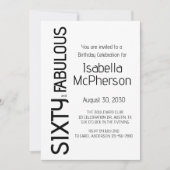 Modern Sixty and Fabulous 60th Birthday Party 招待状 (正面)