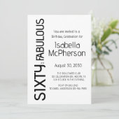 Modern Sixty and Fabulous 60th Birthday Party 招待状 (スタンド正面)