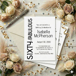 Modern Sixty and Fabulous 60th Birthday Party 招待状