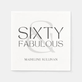 Modern Sixty and Fabulous Bold 60th Birthday Party スタンダードカクテルナプキン