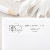 Modern Sixty and Fabulous Bold 60th Birthday Party ラベル (インサイチュ)