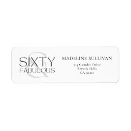 Modern Sixty and Fabulous Bold 60th Birthday Party ラベル