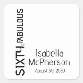 Modern Sixty and Fabulous Bold Birthday Party スクエアシール (正面)