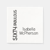 Modern Sixty and Fabulous Bold Birthday Party スタンダードカクテルナプキン (正面)