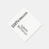 Modern Sixty and Fabulous Bold Birthday Party スタンダードカクテルナプキン (角)