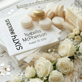 Modern Sixty and Fabulous Bold Birthday Party スタンダードカクテルナプキン