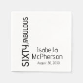 Modern Sixty and Fabulous Bold Birthday Party スタンダードカクテルナプキン (正面)