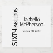 Modern Sixty and Fabulous Bold Birthday Party スパークリングワインラベル (シングルラベル)