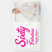 Modern Sixty and Fabulous Pink 60th Birthday Party 横断幕 (縦)