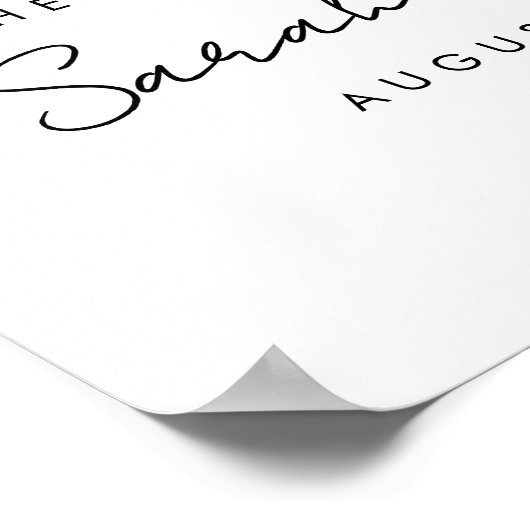 Modern Sixty Black White Photo 60th Birthday ポスター (角)