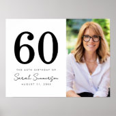 Modern Sixty Black White Photo 60th Birthday ポスター (正面)