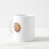 Modern Sketch Basketball Illustration Mug コーヒーマグカップ (正面左)