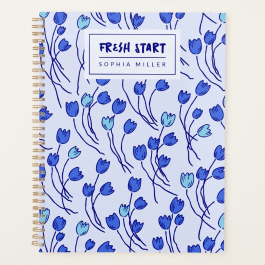 Modern Sketchbook Garden Personal | Blue Delft プランナー手帳 (正面)