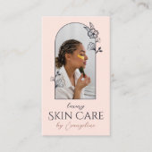 Modern Skincare Esthetician Floral Rose Arch Photo 名刺 (正面)