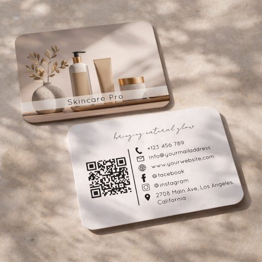  Modern Skincare Products Business Card wit 名刺