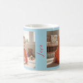 Modern Sky Blue Customizable Mug コーヒーマグカップ (中央)
