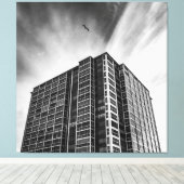 Modern Skyscraper Canvas Black and White Wall Art  キャンバスプリント (インサイチュ (ウッドフロア))