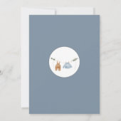 Modern Slate Blue Islamic Baby Boy Birth 案内状 (裏面)