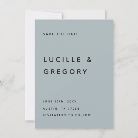 Modern Slate Editorial All Caps Save the Date セーブザデート (正面)