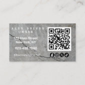 Modern Sleek Black and Gray Barbershop  名刺 (裏面)