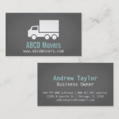 Modern、Sleek、Chic、Mover Companyの白いトラック 名刺 (正面/裏面)