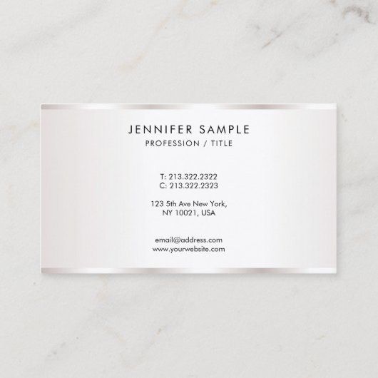 Modern Sleek Design Template Luxe Premium Silk 名刺 (裏面)