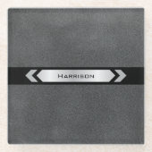 Modern Sleek Gray Executive Desk ガラスコースター (正面)