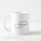 Modern Sleek Template Custom Name Monogrammed コーヒーマグカップ (左)