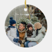 Modern Sleigh Photo Keepsake Christmas セラミックオーナメント (裏面)