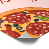 Modern Slice Slice Baby Pizza Welcome Sign ポスター (角)