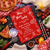 Modern Slice Slice Baby Red Baby Shower 招待状