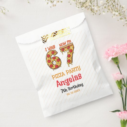 Modern Slice Slice Boy Six Seven Birthday Party フェイバーバッグ (封をした状態)