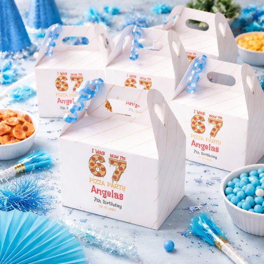 Modern Slice Slice Boy Six Seven Birthday Party フェイバーボックス