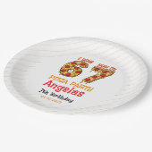 Modern Slice Slice Boy Six Seven Birthday Party ペーパープレート (アングル)